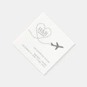 Reisen Hochzeiten Brautparty Custom Airplane Herz Serviette (Ecke)