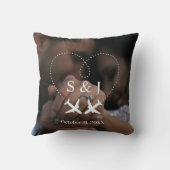 Reisen Hochzeitflugzeug Herz-Save the Date-Foto Kissen (Rückseite)