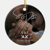 Reisen Hochzeitflugzeug Herz Save the Date XMAS Keramik Ornament (Vorne)