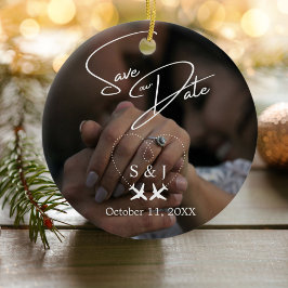 Reisen Hochzeitflugzeug Herz Save the Date XMAS Keramik Ornament