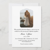 Reisen Hochzeitsflugzeug Herz Modern Save the Date Einladung (Rückseite)