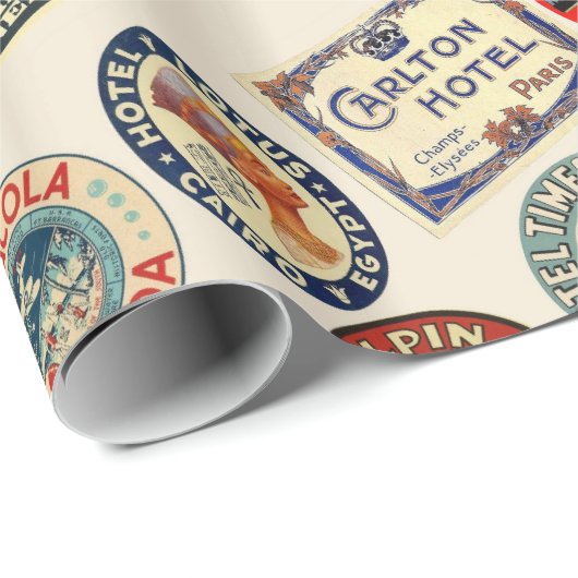 Reisen, Hotel Sticker, Gepäckausführung, Geschenkpapier (Rolleneckpunkt)