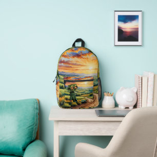 Reisen im Sonnenuntergang, Print Cut Sew Bag Bedruckter Rucksack