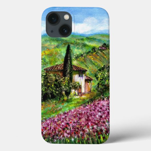REISEN IN DER Toskana, Lila Blume Felder Landschaf Case-Mate iPhone Hülle (Rückseite)
