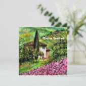 REISEN IN DER TUSKANISCHEN, Feld für grüne Lila Bl Einladung (Stehend Vorderseite)