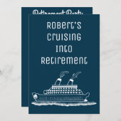 Reisen in die Altersvorsorge Blaues Party Einfach Einladung (Vorne/Hinten)