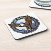Reisen in die USA Fly-Logo Getränkeuntersetzer (Linke Seite)