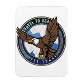 Reisen in die USA Fly-Logo Magnet (Vertikal)