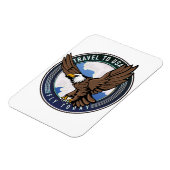 Reisen in die USA Fly-Logo Magnet (Linke Seite)