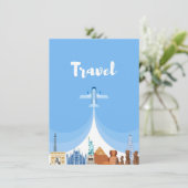 Reisen in die Welt Einladung (Stehend Vorderseite)