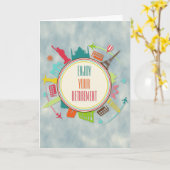 Reisen in die Welt Karte (Gelbe Blume)