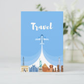 Reisen in die Welt RSVP Karte (Stehend Vorderseite)