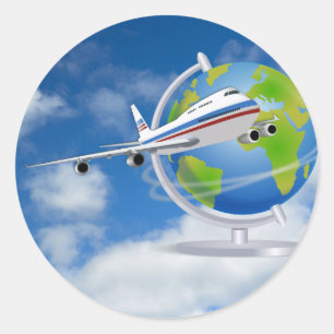 Reisen in die Welt Runder Aufkleber