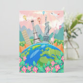 Reisen in die Welt Save The Date (Stehend Vorderseite)