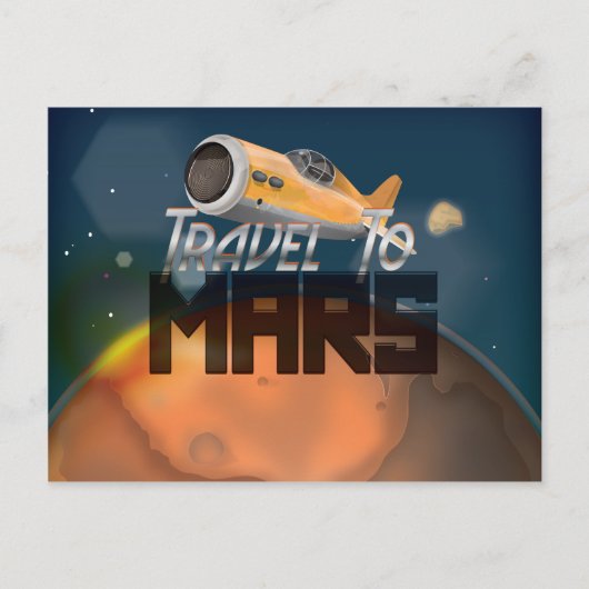 Reisen in Mars Postkarte (Vorderseite)