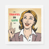 Reisen ist das Lebensbuch Napkin Serviette (Vorderseite)