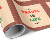Reisen ist lebensgefährliches Papier Geschenkpapier (Rolleneckpunkt)