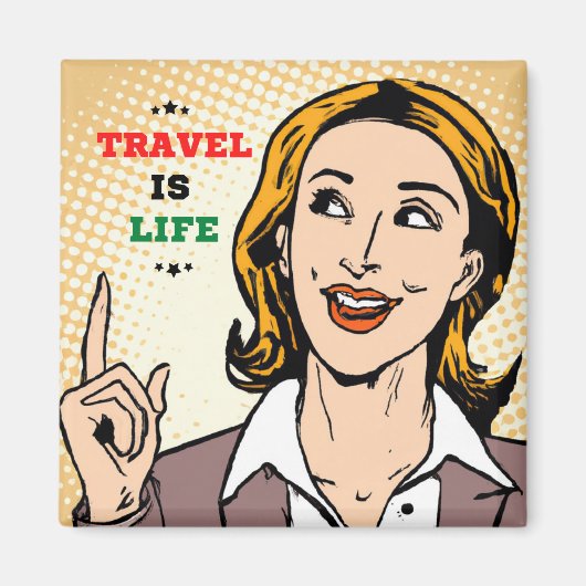 Reisen ist Lebensmagnet Magnet (Vorne)