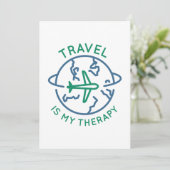 Reisen ist meine Therapie Dankeskarte (Stehend Vorderseite)