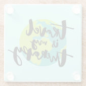 Reisen ist meine Therapie Glasuntersetzer (Rückseite)