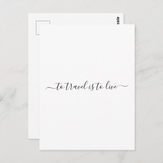 Reisen ist zu leben - einfach Reisekostenangebot Postkarte (Vorne/Hinten)
