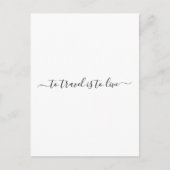 Reisen ist zu leben - einfach Reisekostenangebot Postkarte (Vorderseite)