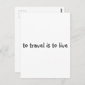 Reisen ist zu leben - einfach Reisekostenangebot Postkarte (Vorne/Hinten)