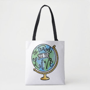 Reisen ist zu leben (reversible) tasche