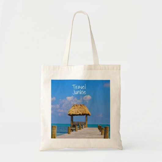 Reisen Junkie Tropical Beach Blue Ocean Karibik Tragetasche (Vorne)