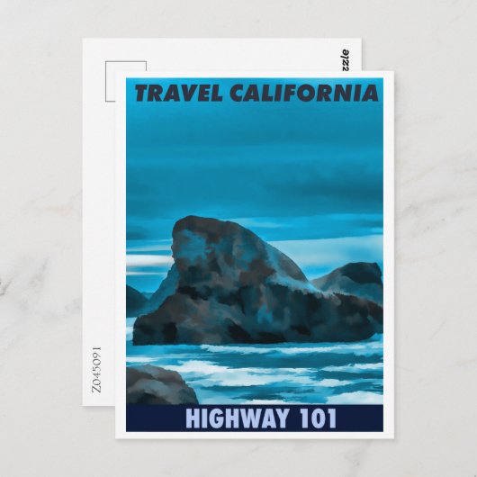 Reisen Kalifornien, Autobahn 101, Retro Travel Postkarte (Vorne/Hinten)