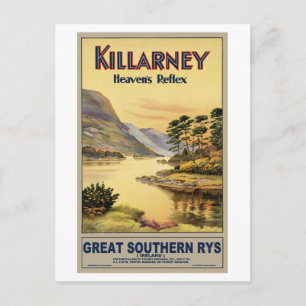 Reisen Killarney Irland durch Eisenbahn Vintag Postkarte
