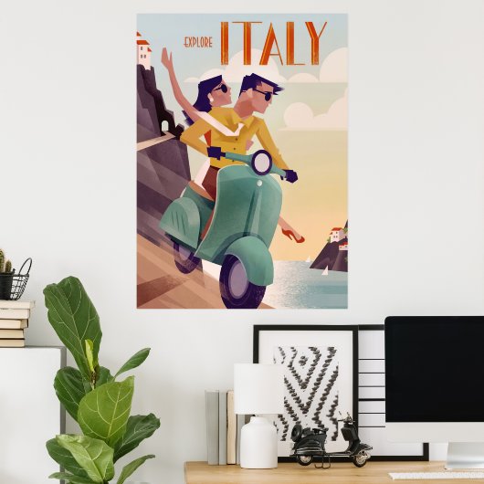 Reisen Kunst Entdecken Italien Poster (Heimbüro)