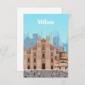 Reisen Kunst nach Mailand Italien Begleitkarte (Vorne/Hinten)