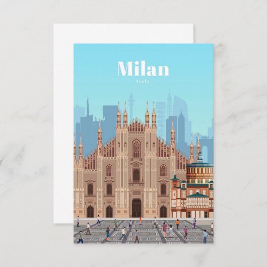 Reisen Kunst nach Mailand Italien Begleitkarte (Vorne/Hinten)