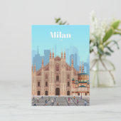 Reisen Kunst nach Mailand Italien Dankeskarte (Stehend Vorderseite)