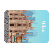 Reisen Kunst nach Mailand Italien Magnet (Horizontal)