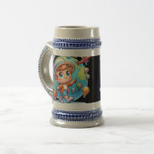 Reisen, Lächeln, wiederholen Bierglas (Vorderseite Links)