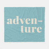 Reisen liebt Adventure Text Soft Aquamarin Blue Re Fleecedecke (Vorderseite (Horizontal))