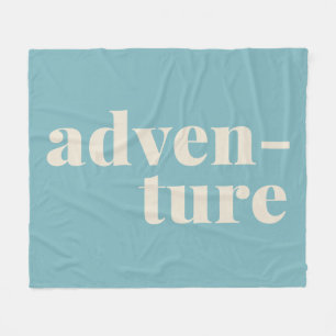 Reisen liebt Adventure Text Soft Aquamarin Blue Re Fleecedecke
