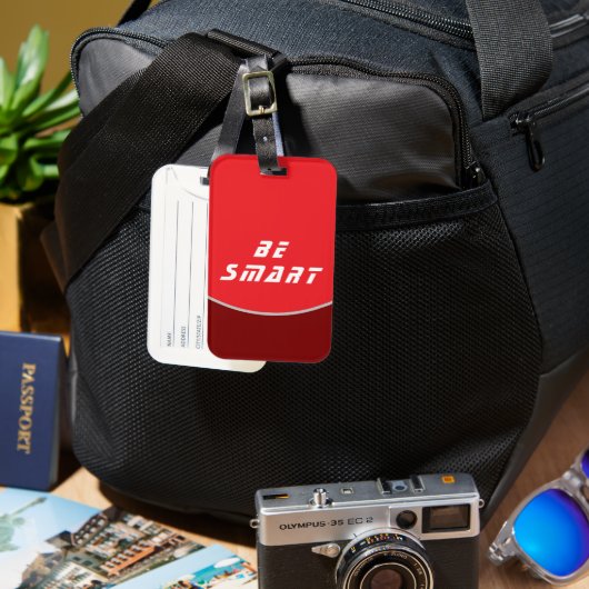 Reisen mit Be SMART Tag Design Gepäckanhänger (Vorderseite & Rückseite)