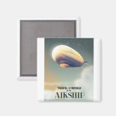 Reisen mit dem Flugzeug in die Welt Magnet (Vorderseite/Rückseite)