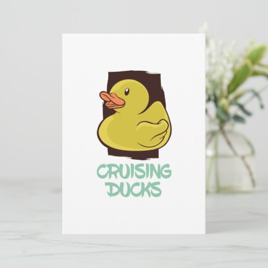 Reisen mit Enten Spaß Dankeskarte (Stehend Vorderseite)