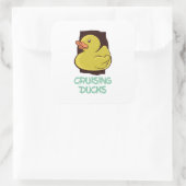 Reisen mit Enten Spaß Quadratischer Aufkleber (Tasche)