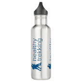Reisen mit gesunden Trekking-Navy-Blue-Logos Edelstahlflasche (Links)