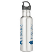 Reisen mit gesunden Trekking-Navy-Blue-Logos Edelstahlflasche (Rückseite)