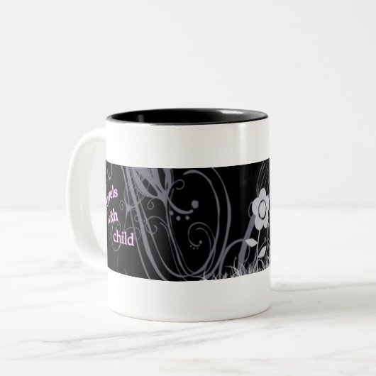 Reisen mit Kind Zweifarbige Tasse (Vorderseite Links)