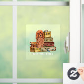 Reisen mit meinem Ruby Cavalier King Charles   Fensteraufkleber (Zuhause)