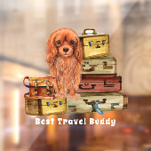 Reisen mit meinem Ruby Cavalier King Charles   Fensteraufkleber (Blatt 2)