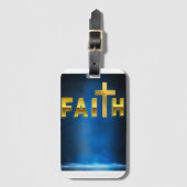 "Reisen mit Zuversicht, Vertrauen in den Glauben." Gepäckanhänger (Vorderseite Vertikal)