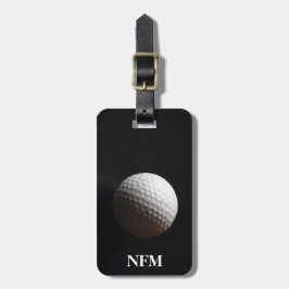 Reisen Monogram Sports White Golf Ball auf Black Gepäckanhänger